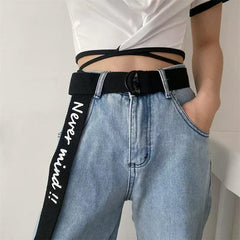 Punk Letter Decorative Jeans Belt for Women