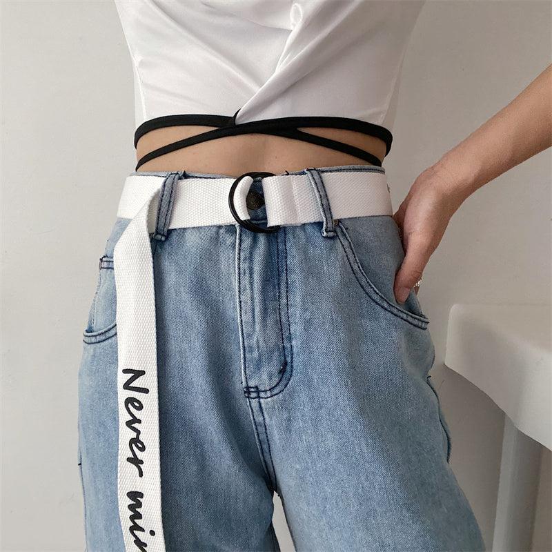 Punk Letter Decorative Jeans Belt for Women