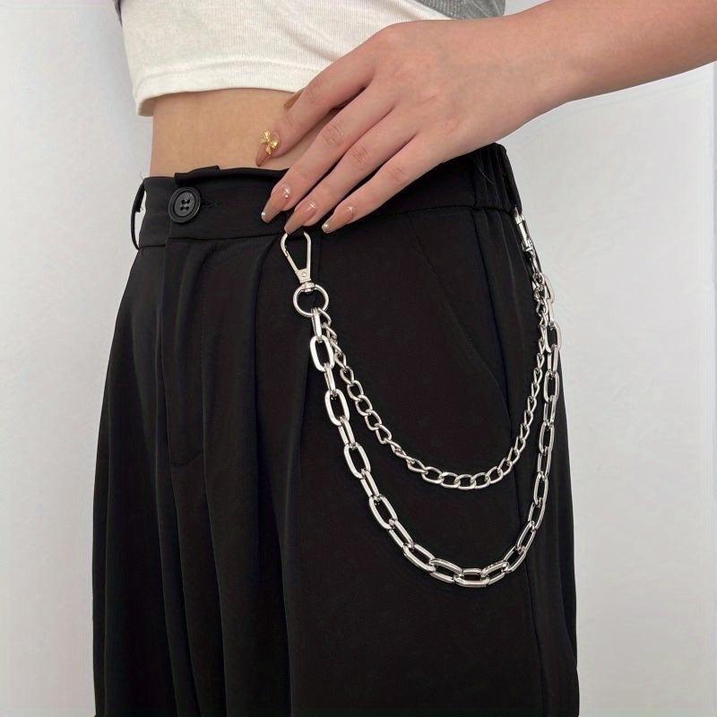 Lobster Clasp Waist Chain Silvery Hip Hop Metal Chain Belt