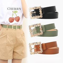 Women Rhinestone Pin Buckle Dress Belt