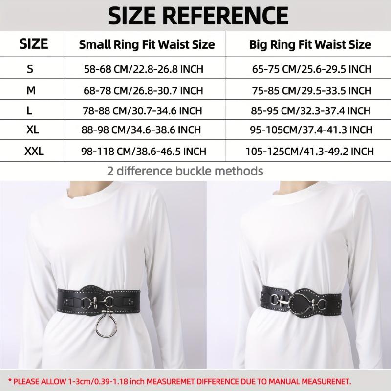 Punk Wide Belt Rivet Decor PU Leather Waistband For Women