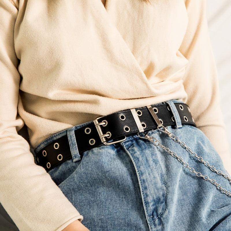 Thick Grommet Belt Punk Chain Belt Y2K Girl Belts For Jeans Pants
