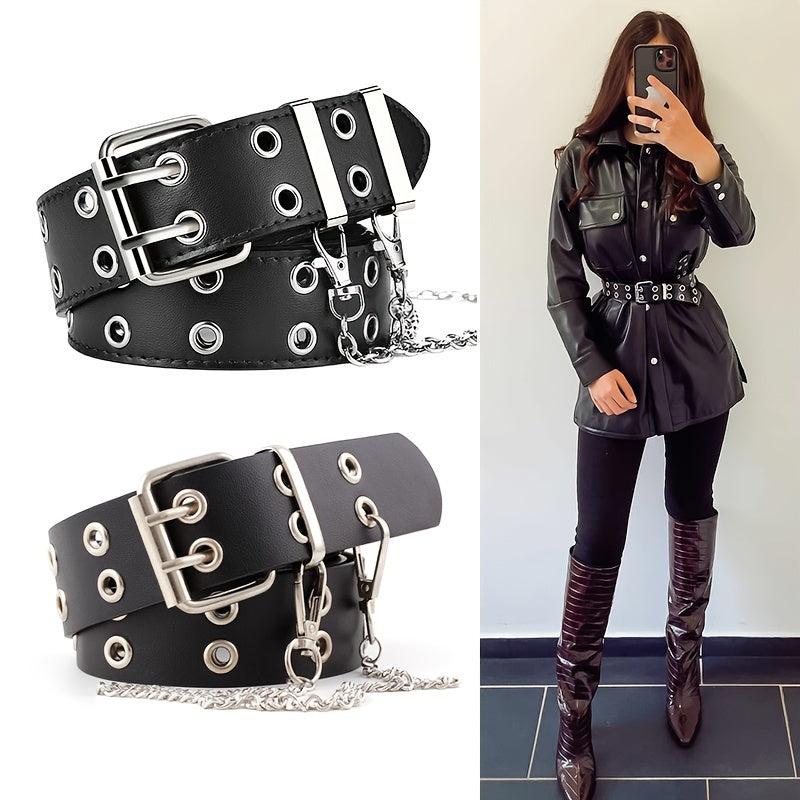 Thick Grommet Belt Punk Chain Belt Y2K Girl Belts For Jeans Pants
