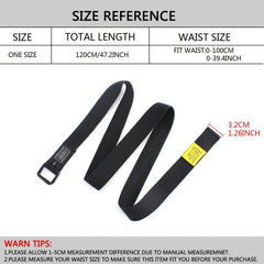 Solid Canvas Belt With Double Square Buckle