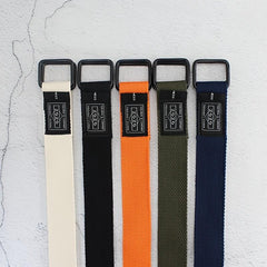 Solid Canvas Belt With Double Square Buckle