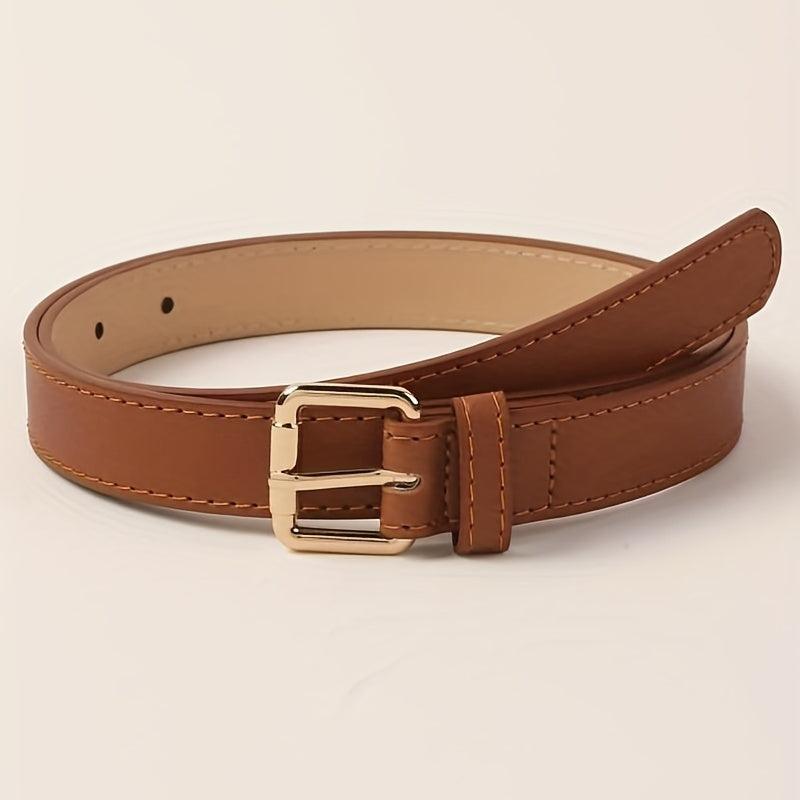Golden Square Pin Buckle Belt Casual Unisex Plus Size