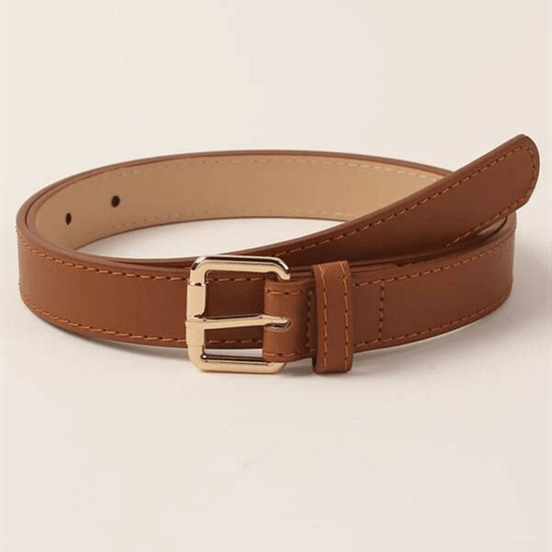 Golden Square Pin Buckle Belt Casual Unisex Plus Size