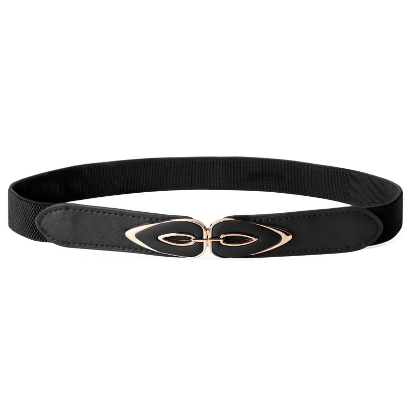 Vintage Double Buckle Belt Elastic Waistband