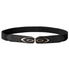 Vintage Double Buckle Belt Elastic Waistband