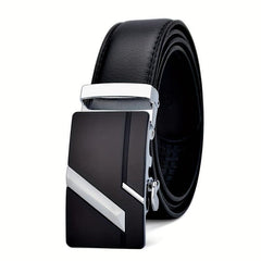 High-end Men's Business Style Auto Buckle Leather Belt Jeans All-match
