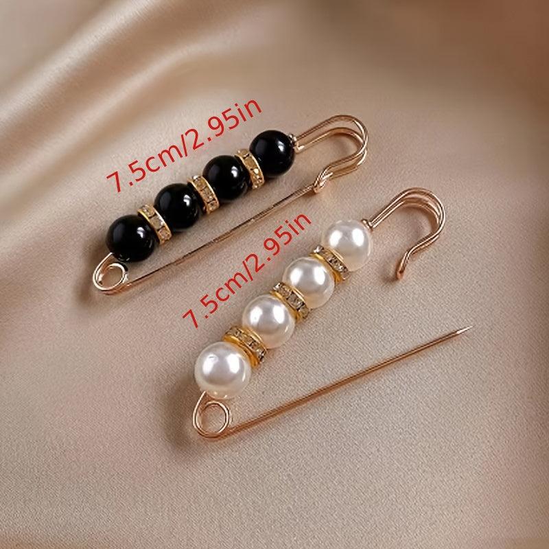 Faux Pearl Brooch Pins Sweater Shawl Clips