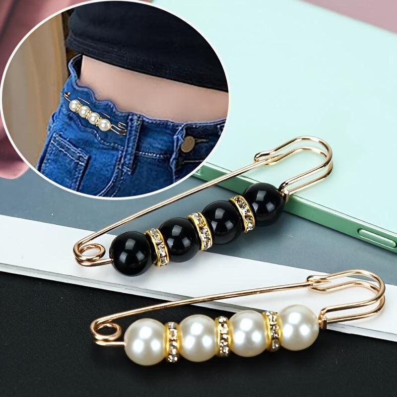 Faux Pearl Brooch Pins Sweater Shawl Clips
