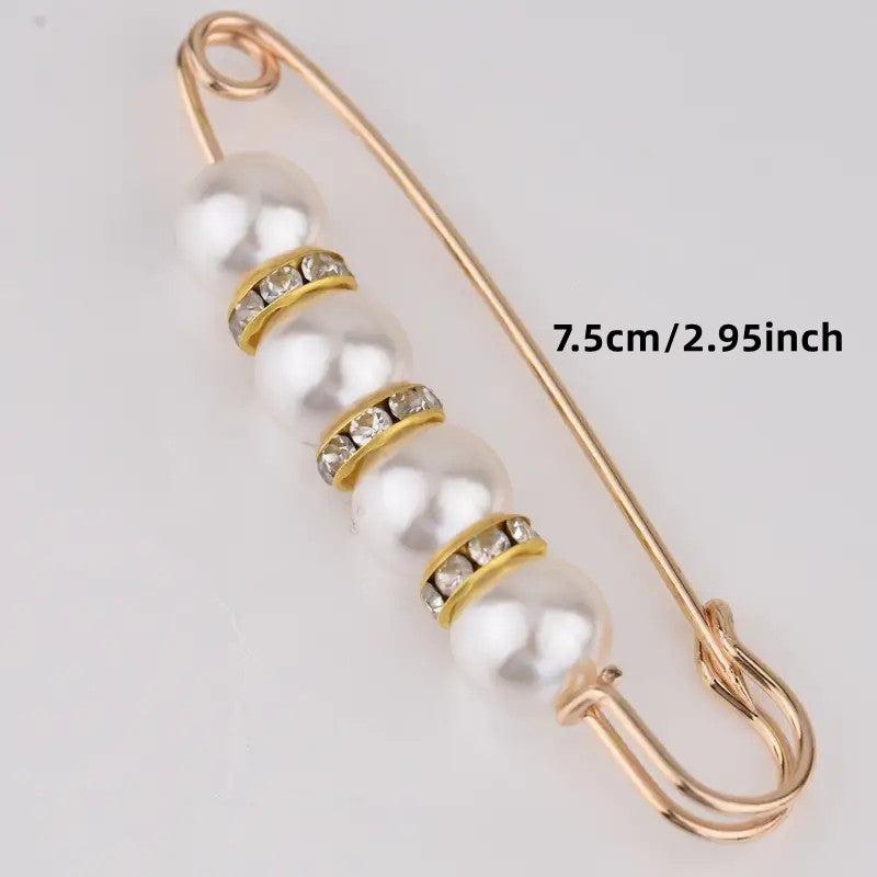 Faux Pearl Brooch Pins Sweater Shawl Clips