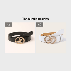 Double Snakes Alloy Buckle Belt