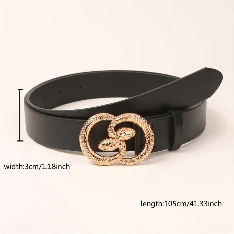 Double Snakes Alloy Buckle Belt