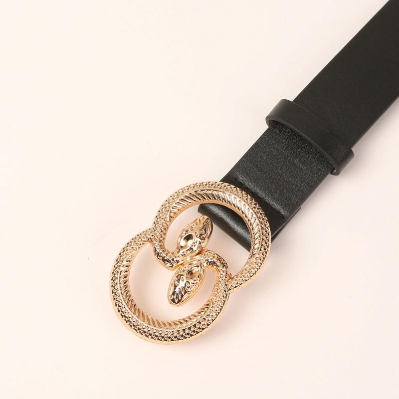 Double Snakes Alloy Buckle Belt
