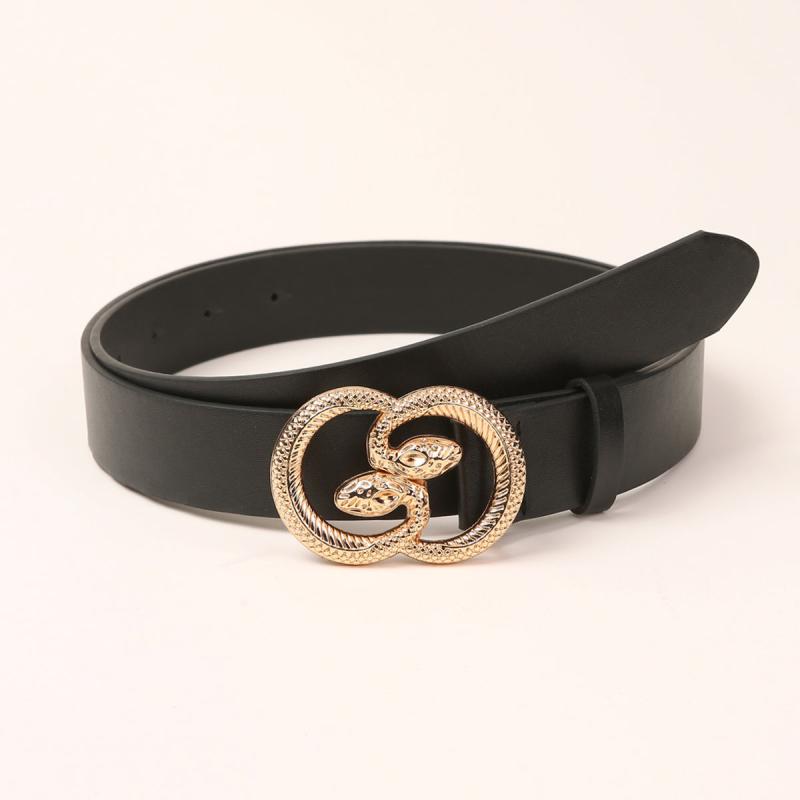 Double Snakes Alloy Buckle Belt