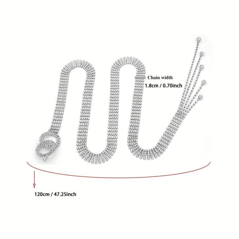 Rhinestone Waistband Y2K Chain Belt for Women
