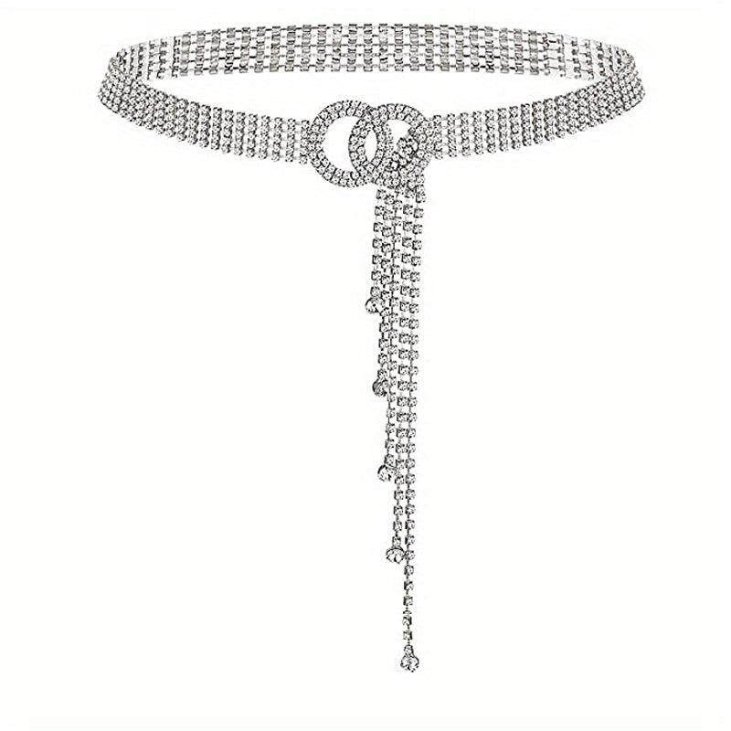 Rhinestone Waistband Y2K Chain Belt for Women