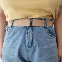 No Show Stretch Belt Invisible Elastic Web Strap Flat Buckle Jeans Pants Dresses