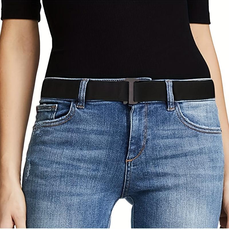 No Show Stretch Belt Invisible Elastic Web Strap Flat Buckle Jeans Pants Dresses