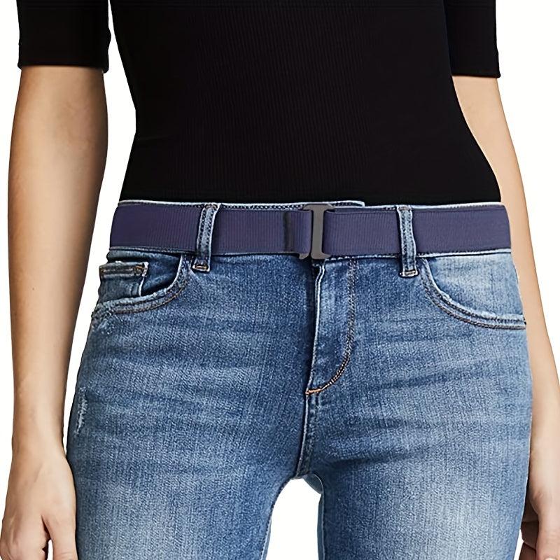 No Show Stretch Belt Invisible Elastic Web Strap Flat Buckle Jeans Pants Dresses