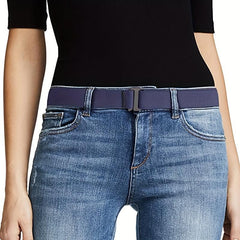 No Show Stretch Belt Invisible Elastic Web Strap Flat Buckle Jeans Pants Dresses