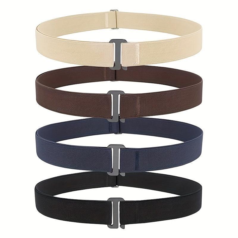 No Show Stretch Belt Invisible Elastic Web Strap Flat Buckle Jeans Pants Dresses
