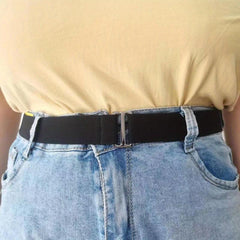 No Show Stretch Belt Invisible Elastic Web Strap Flat Buckle Jeans Pants Dresses