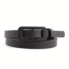 Candy PU Leather Belt Thin Casual Women Rectangular Buckle Belts