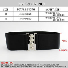 Women's Layered Belt Elastic Girdle Circle Metal Buckle Dress Shirt Waist Belt