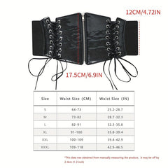Bright Lace Up Zipper Belt Elastic Waspie Corset Belts Wide Waistband