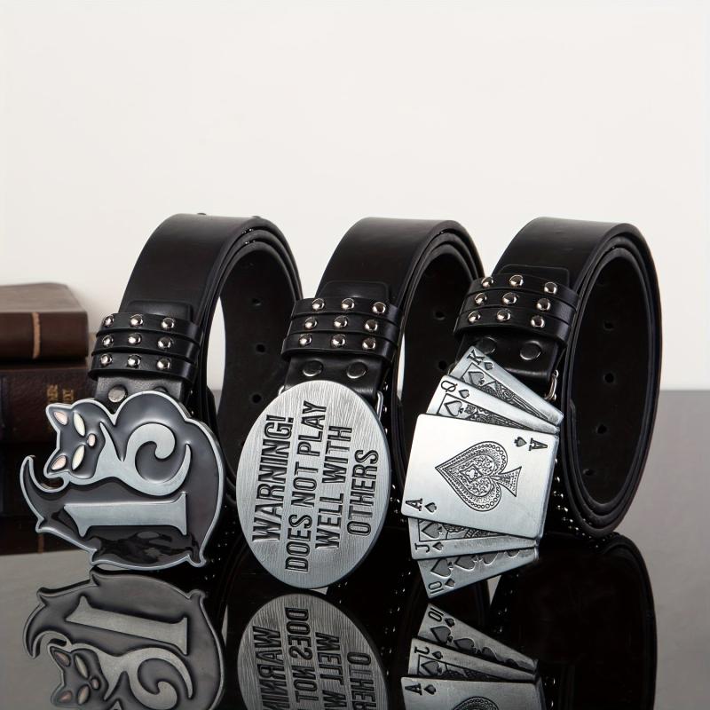 Rock Style Men's Belt Rivet Punk Style Belt