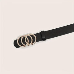 2pcs Rhinestone Buckle Belt Set for Women