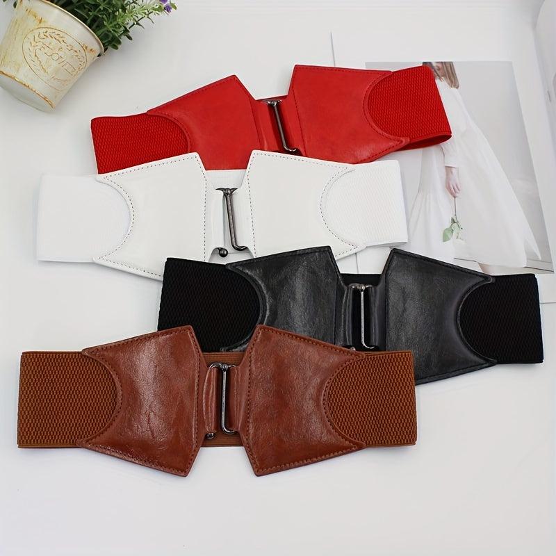 Vintage Wide Elastic Dress Belt Stylish Women Waist Belt Cinch Coat Belts