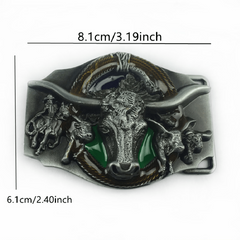 Enamel Bull Head Belt Buckle For Men Western Cowboy Punk Hip Hop Belt Buckle