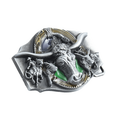 Enamel Bull Head Belt Buckle For Men Western Cowboy Punk Hip Hop Belt Buckle