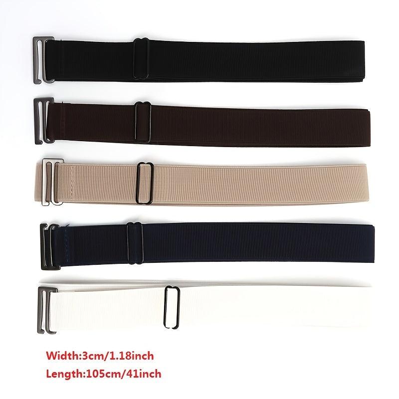 Invisible Belt Elastic Band Adjustable Women Waist Flat Buckle Dresses Waistband