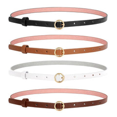 Women's O Ring Buckle Belt for Jeans Casual Formal PU Leather Belt