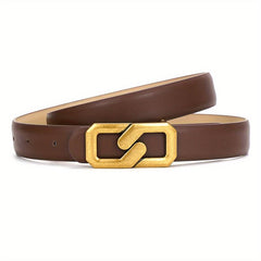 Vintage Leather Belt Solid Jeans Pants Waistband for Women