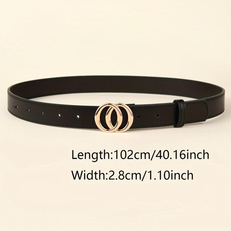 Vintage Double Ring Buckle Belt for Women