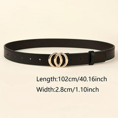 Vintage Double Ring Buckle Belt for Women