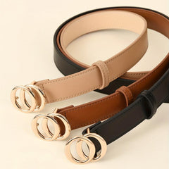 Vintage Double Ring Buckle Belt for Women