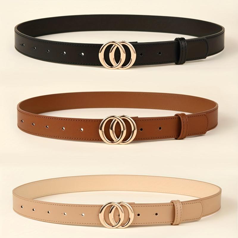 Vintage Double Ring Buckle Belt for Women