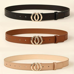 Vintage Double Ring Buckle Belt for Women