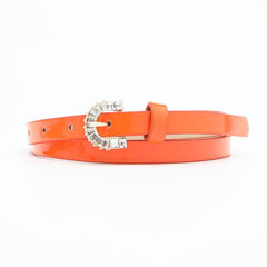 Bright Candy PU Belt Thin Patent Leather Belt For Women