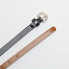 Bright Candy PU Belt Thin Patent Leather Belt For Women