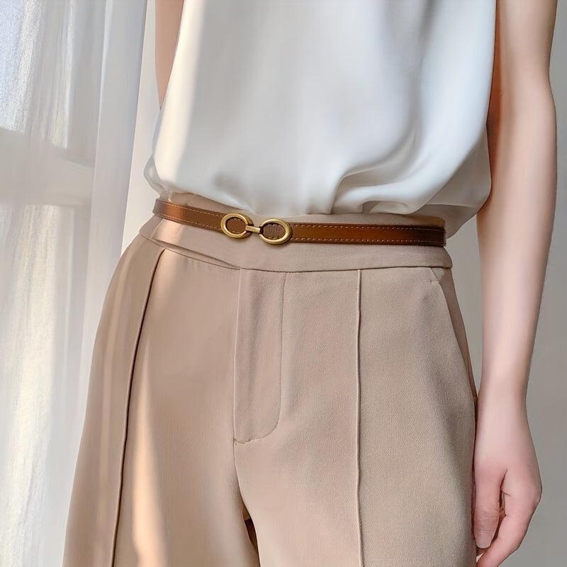 Double Ring Buckle Belt Thin Girdle for Women