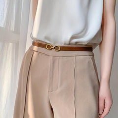 Double Ring Buckle Belt Thin Girdle for Women