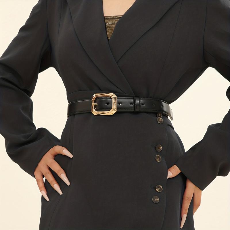 Women's Golden Pin Buckle Belt Skinny Waistbands